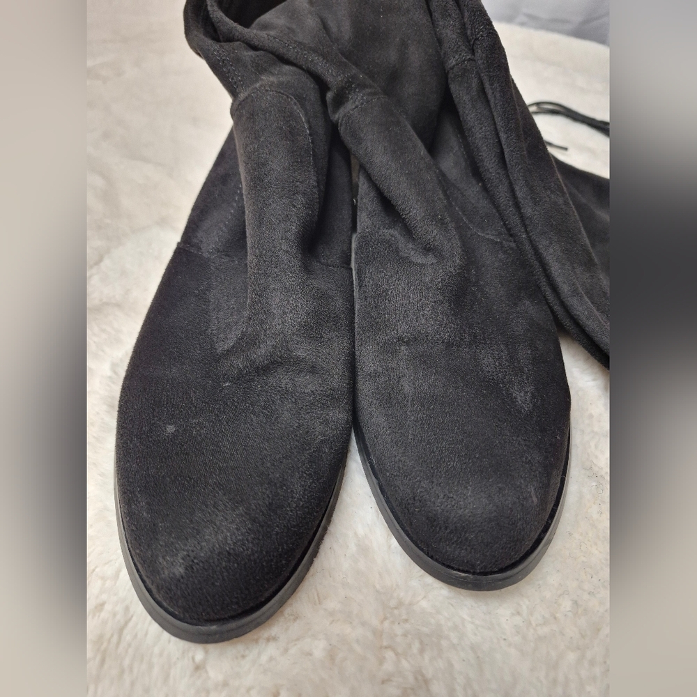 Charles David Thigh High Boots Womens Size 9M Black Faux Suede Soft - Picture 6 of 11